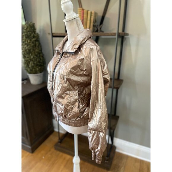 AllSaints Mika Metallic Puffer Gold Womens Size 4 - Picture 7 of 12